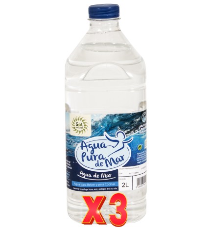 Pack 3 unidades Agua De Mar Botella 2 L Sol Natural