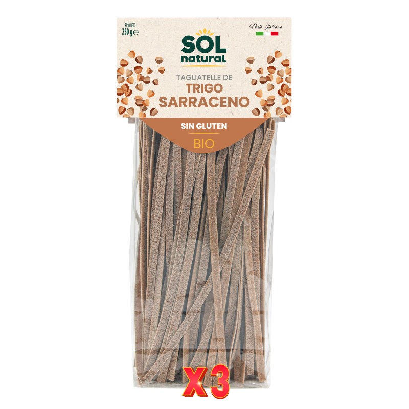 Pack 3 unidades Tagliatelle De Trigo Sarraceno Sin Gluten Bio 250 G Sol Natural