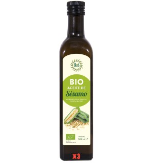 Pack 3 unidades Aceite De Sésamo Bio 500 Ml Sol Natural