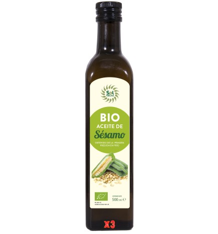 Pack 3 unidades Aceite De Sésamo Bio 500 Ml Sol Natural