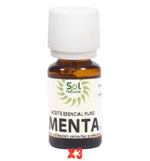 Pack 3 unidades Aceite Esencial Menta 15 Ml Sol Natural