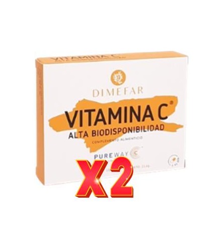 Pack de 2 unidades Vitamina C-500 Pureway 30 cápsulas de Dimefar