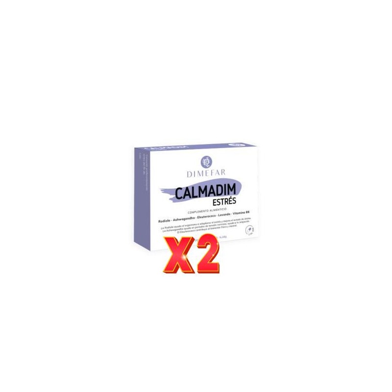 Pack de 2 unidades Calmadim Estrés 30 cápsulas de Dimefar Pack de 2 unidades Calmadim Estrés 30 cápsulas de Dimefar