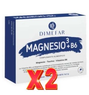 Pack de 2 unidades Magnesio³ + B6 30 cápsulas de Dimefar