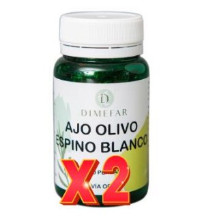 Pack de 2 unidades Ajo + Olivo + Espino Blanco 90 perlas de Dimefar