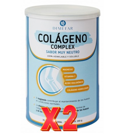 Pack de 2 unidades Colágeno Complex Sabor Neutro Bote de 350 g de Dimefar