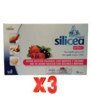 Pack de 3 unidades Silicea Direct + Biotina 15 sobres de 15 ml de Dimefar