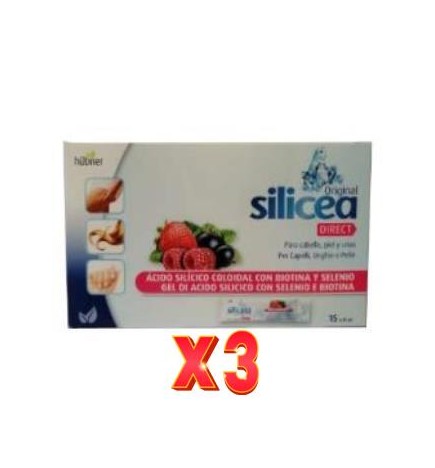 Pack de 3 unidades Silicea Direct + Biotina 15 sobres de 15 ml de Dimefar