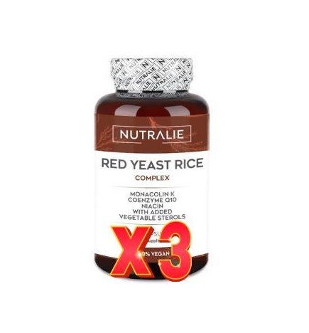 Pack de 3 unidades Red Yeast Rice Complex 90 Capsulas Nutralie