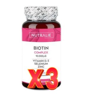 Pack de 3 unidades Biotina 10000Mcg+Vitaminas E+D 120 Capsulas Nutralie