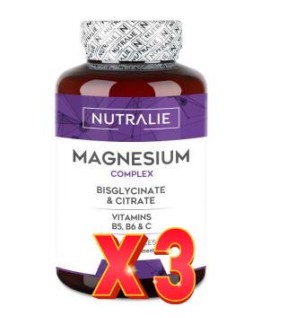 Pack de 3 unidades Magnesio Bisglicinato - Citrato Complex 120 Capsulas Nutralie