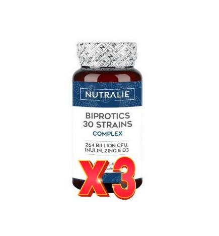 Pack de 3 unidades Probioticos 30 Cepas 60 Capsulas Nutralie
