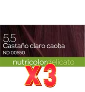 Pack de 2 unidades Tinte 5.50 Delicato Castaño Caoba 140 Ml.Biokap