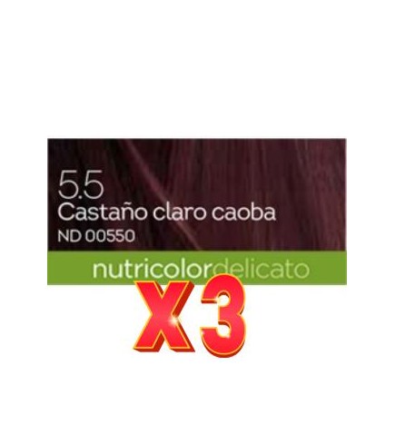 Pack de 2 unidades Tinte 5.50 Delicato Castaño Caoba 140 Ml.Biokap