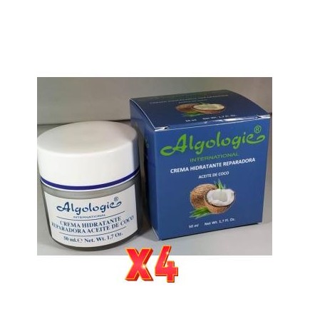Pack 4 unidades Crema Hidratante Reparadora Coco 50 Ml  Algologie
