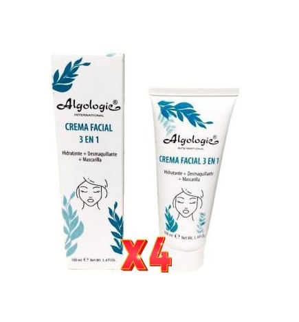 Pack 4 unidades Crema Facial 3 En 1 100 Ml Algologie