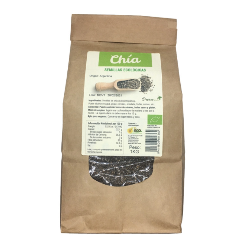 Semillas de chia bio 1 Kg Dream Foods Semillas de chia bio 1 Kg Dream Foods