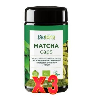 Pack de 3 unidades Te Matcha Bio 100 capsulas Biotona