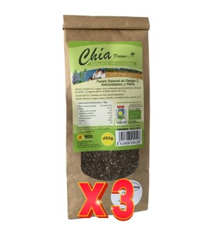 Pack de 3 unidades Semillas de chia bio 400 g Dream Foods