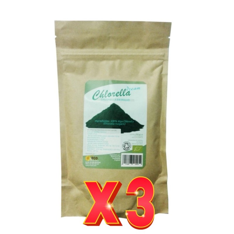 Pack de 3 unidades Alga Chlorella polvo Bio 150g Dream Foods Pack de 3 unidades Alga Chlorella polvo Bio 150g Dream Foods