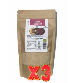 Pack de 3 unidades Maca tricolor polvo Bio 200g Dream Foods