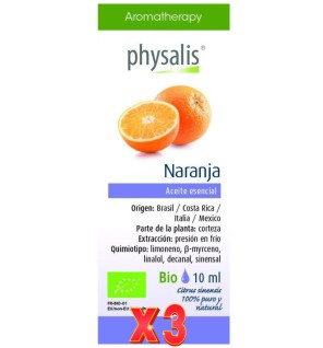 Pack de 3 unidades Aceite esencial de naranja bio 10ml Physalis