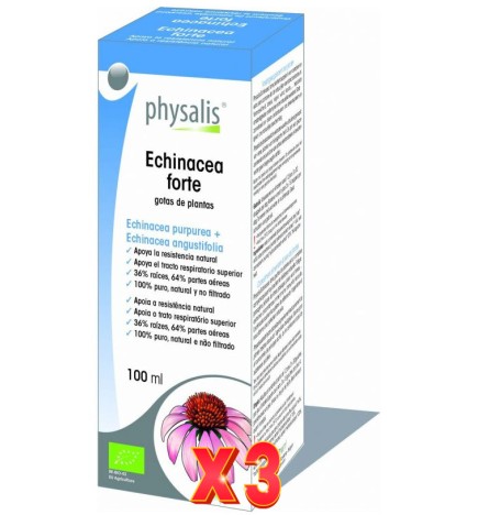Pack de 3 unidades Echinacea forte extracto hidroalcoholico bio 100ml Physalis