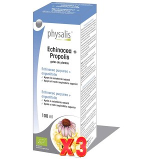 Pack de 3 unidades Echinacea+Propolis extracto hidroalcoholico bio 100ml Physalis