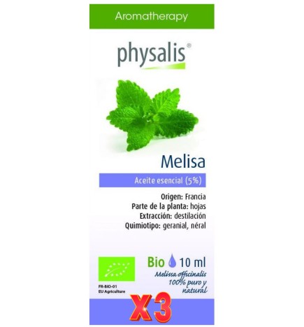 Pack de 3 unidades Aceite esencial de melisa bio 10ml Physalis