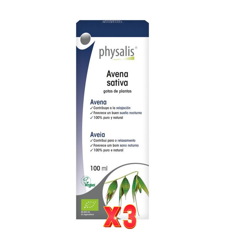 Pack de 3 unidades Avena Sativa extracto hidroalcoholico bio 100ml Physalis Pack de 3 unidades Avena Sativa extracto hidroalcoholico bio 100ml Physalis