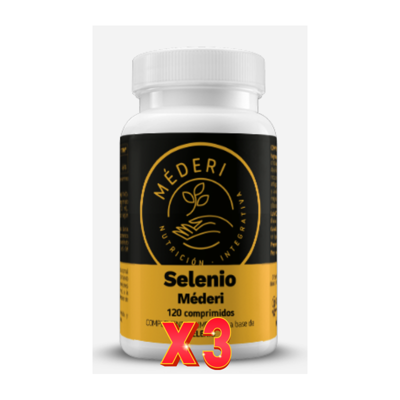 Pack de 3 unidades Selenio 120 comprimidos Mederi Nutricion Integrativa