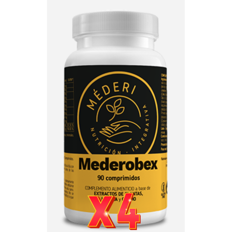 Pack de 4 unidades Mederobex 90 comprimidos Mederi Nutricion Integrativa