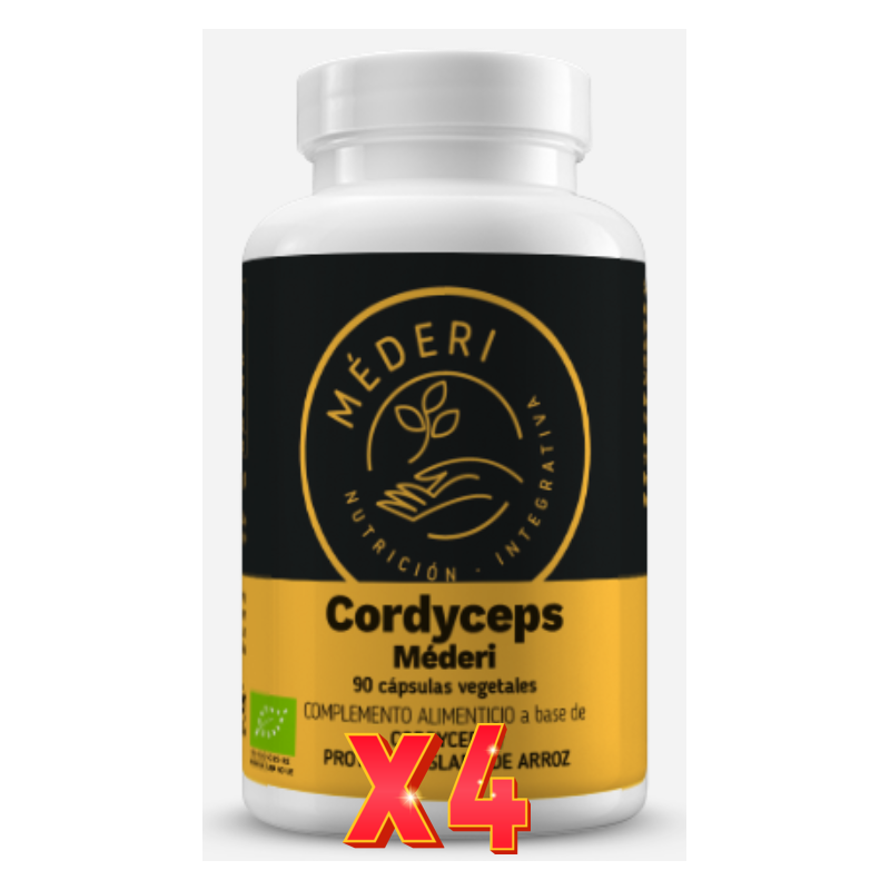 Pack de 4 unidades Cordyceps 90Cap. Mederi Nutricion Integrativa