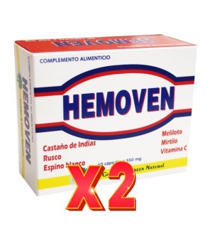 Pack de 2 unidades Hemoven 60 Capsulas Golden & Green
