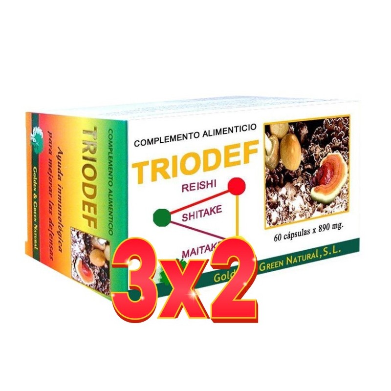 Pack de 3x2 unidades Triodef 60 Capsulas Golden & Green Pack de 3x2 unidades Triodef 60 Capsulas Golden & Green