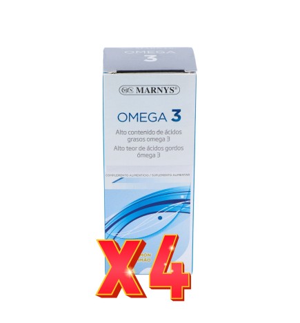 Pack de 4 unidades Omega 3 Marino Sabor Limon . Acidos Grasos Omega 3 + Epa + Dha Botella 125 Ml Marnys