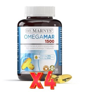 Pack de 4 unidades Omegamar 1500 60 Caps Marnys