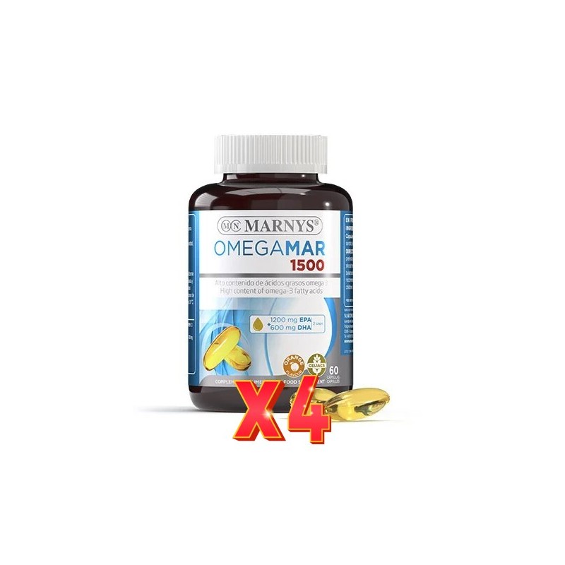 Pack de 4 unidades Omegamar 1500 60 Caps Marnys