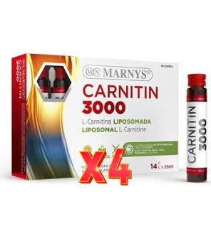 Pack de 4 unidades Lcarnitin 3000  14 X 25 Ml Marnys