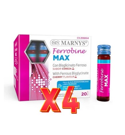 Pack de 4 unidades Ferrobine Max 20 Viales X 10 Ml    Marnys