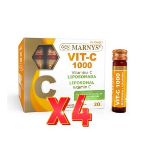 Pack de 4 unidades Vitamina c 1000 Liposomada 20 Viales 10Ml Marnys