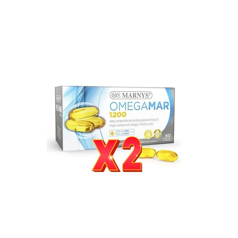 Pack de 2 unidades Omegamar 1200 60 Cápsulas Marnys