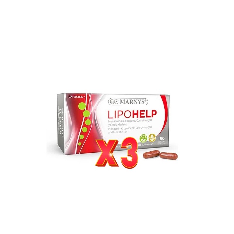 Pack de 3 unidades Lipohelp 60 Cápsulas Vegetales Marnys Pack de 3 unidades Lipohelp 60 Cápsulas Vegetales Marnys