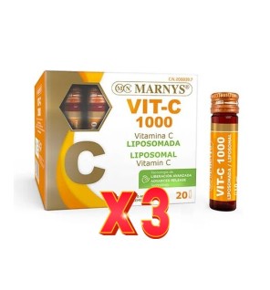 Pack de 3 unidades Vitamina c 1000 Liposomada 20 Viales 10Ml Marnys