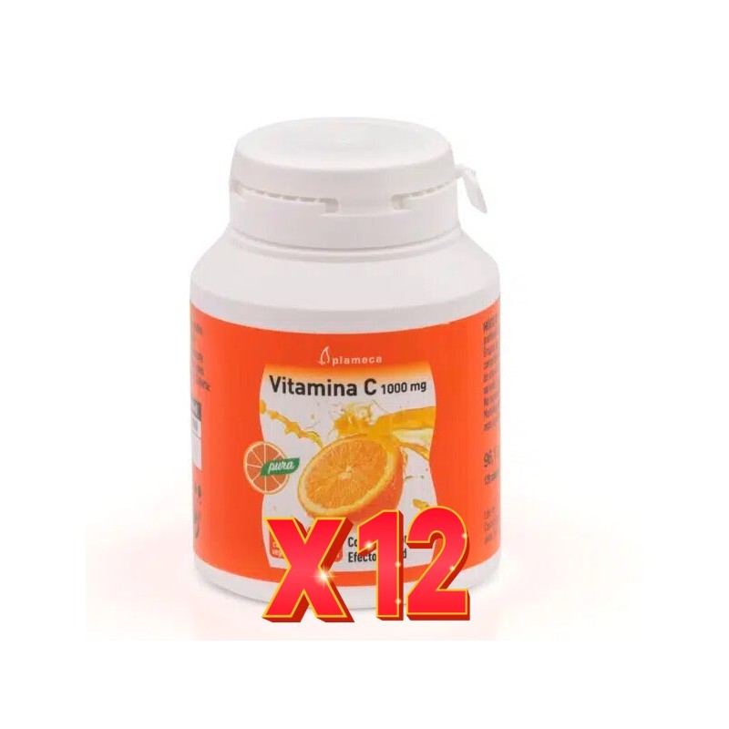 Pack 12 unidades Vitamina C Pura 1000 Mg 120 Cápsulas Vegetales Plameca Pack 12 unidades Vitamina C Pura 1000 Mg 120 Cápsulas Vegetales Plameca