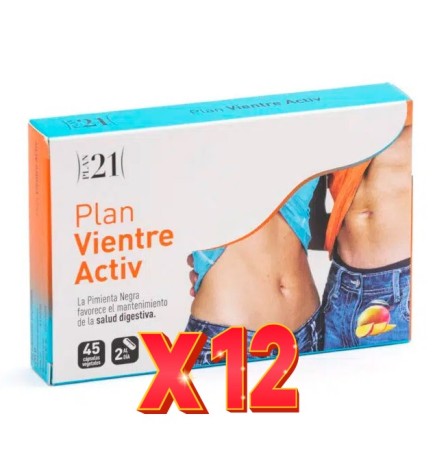 Pack 12 unidades Plan Vientre Activ 45 Cápsulas Vegetales Plameca