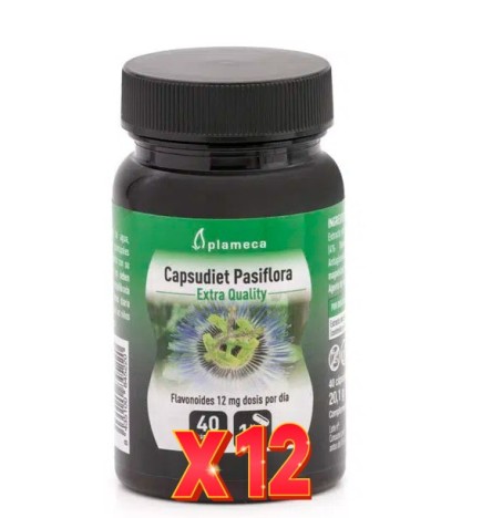 Pack 12 unidades Capsudiet Pasiflora 40 Cápsulas Vegetales Plameca