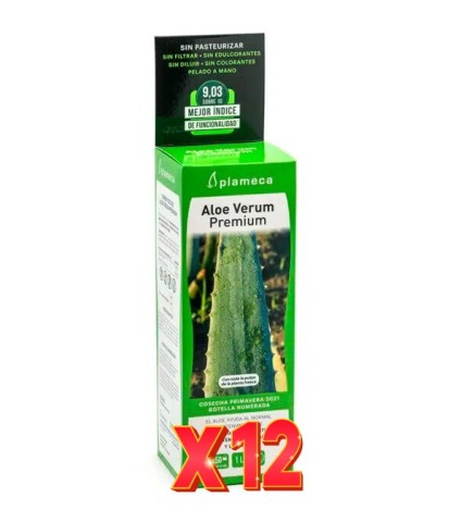 Pack 12 unidades Aloe Verum Premium Sin Aloína 1 L Plameca