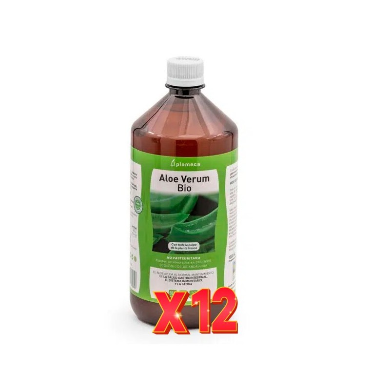 Pack 12 unidades Aloe Verum Bio Sin Aloína 1 L Plameca