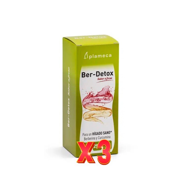 Pack de 3 unidades Ber-Detox Sabor Fresa 250 Ml Plameca Pack de 3 unidades Ber-Detox Sabor Fresa 250 Ml Plameca
